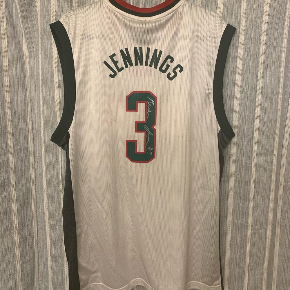 SIGNED Bucks Brandon Jennings jersey